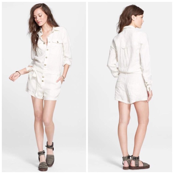 Free People Pants - FREE PEOPLE STRIPED YARN DYE ROMPER SZ XS NWT